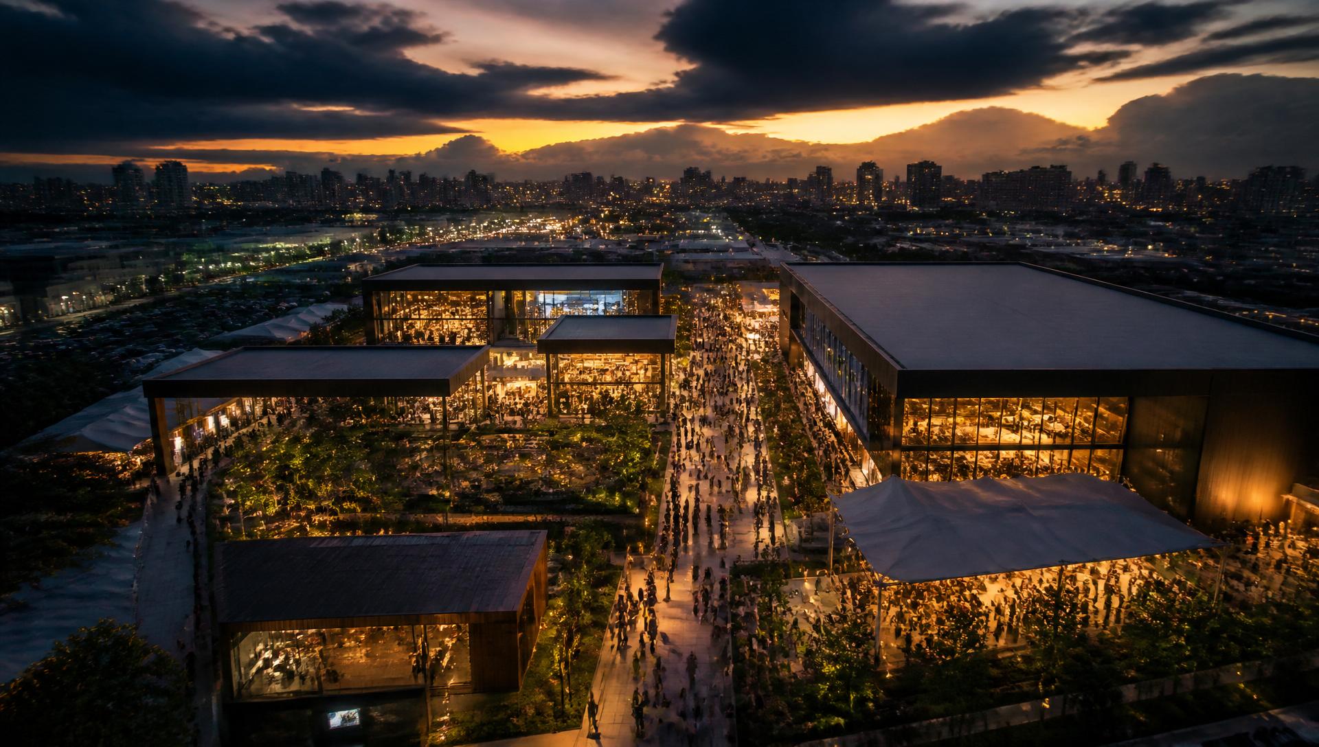 Salão do Imóvel de Chapecó ao entardecer